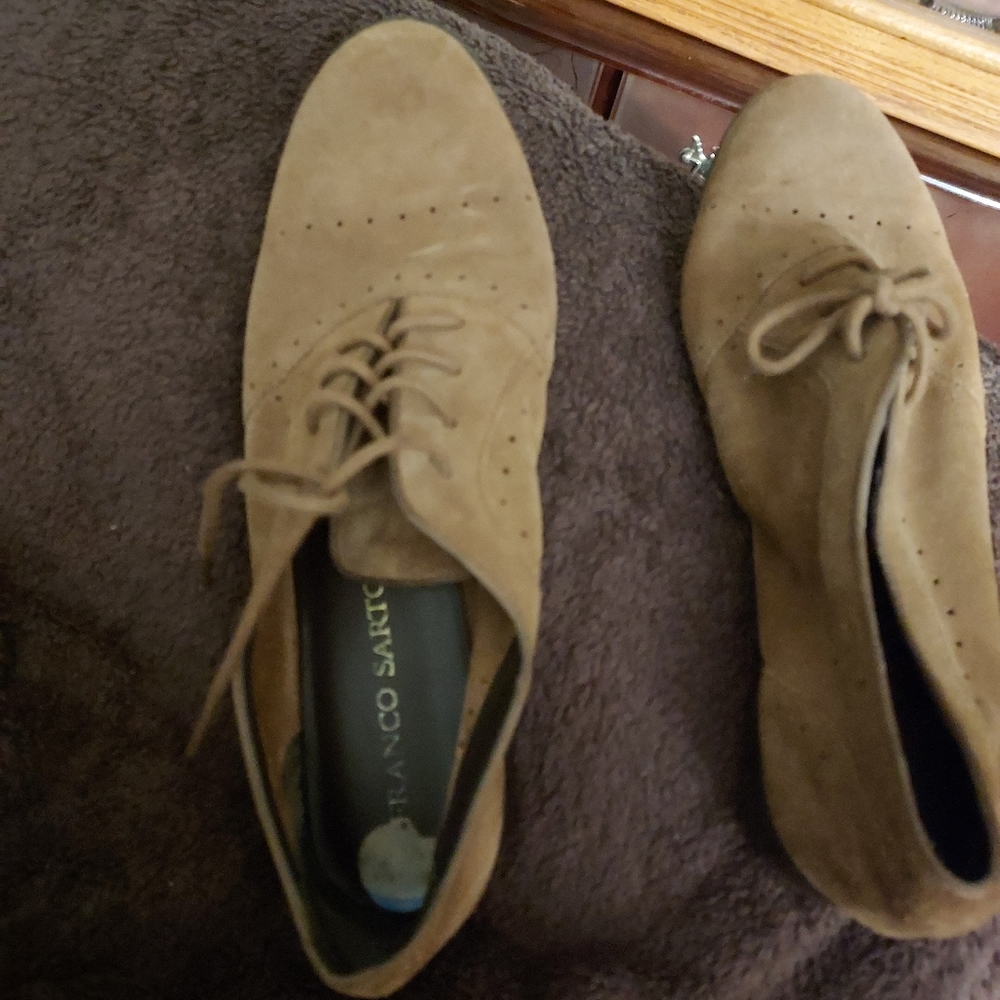 Lace up suede loafer gently worn